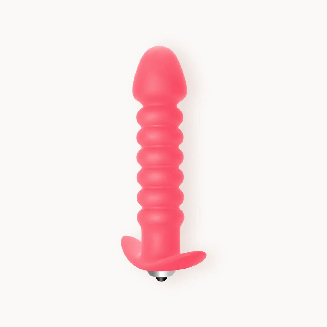 Pannocchione - Plug anale a spirale con vibrazione - Rosa - 11cm