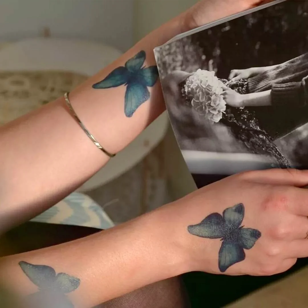 Tattoo temporaneo - Blue butterfly x5 - Image 4