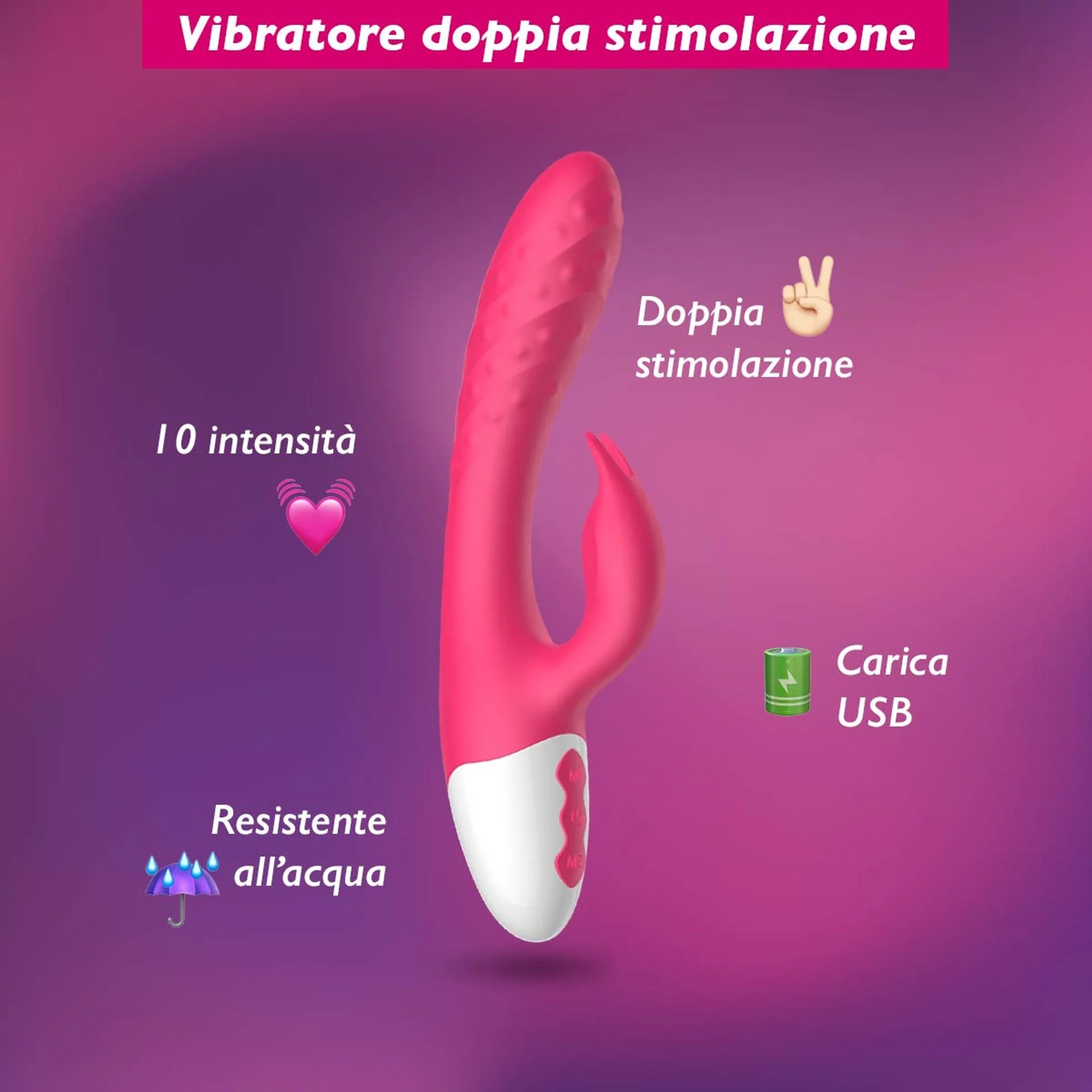 Gigione - Vibratore rabbit doppia stimolazione per punto G e clitoride - Image 3