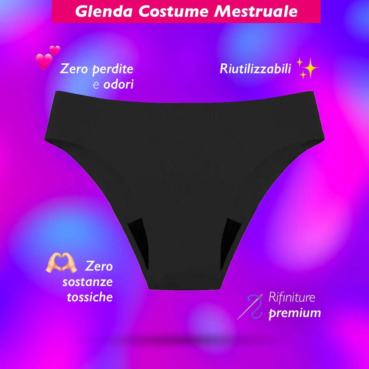 Glenda - Costume assorbente mestruale - Taglio laser - Image 3